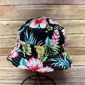ROST, Hawaiian Floral Black Bucket Hat. Size S/M. In excellent condition!
